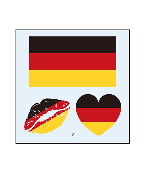 Fashion 2 Germany (2 Pcs) Environmental Protection Waterproof Flag Lips Love Tattoo Stickers