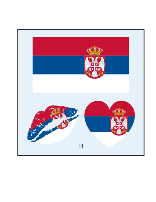 Fashion 11 Serbia (2) Environmental Protection Waterproof Flag Lips Love Tattoo Stickers