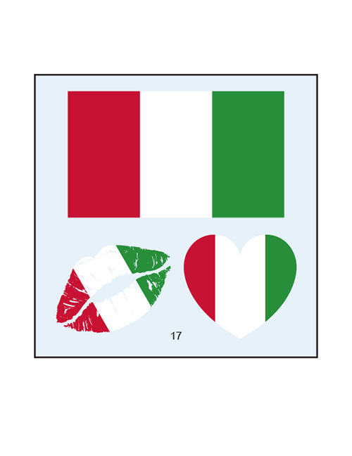 Fashion 17 Italian (2) Environmental Protection Waterproof Flag Lips Love Tattoo Stickers