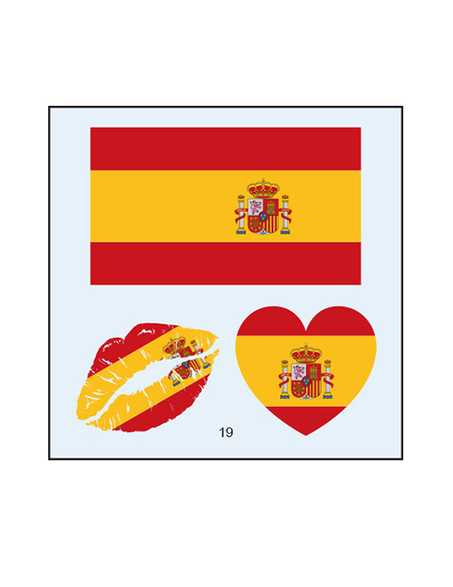 Fashion 19 Spain (2) Environmental Protection Waterproof Flag Lips Love Tattoo Stickers