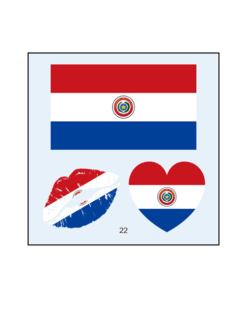 Fashion 22 Paraguay (2) Environmental Protection Waterproof Flag Lips Love Tattoo Stickers