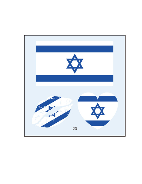Fashion 23 Israel (2) Environmental Protection Waterproof Flag Lips Love Tattoo Stickers