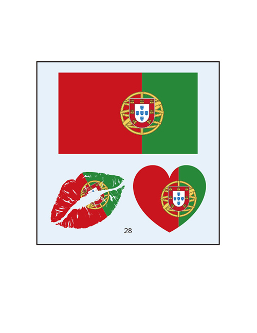 Fashion 28 Portugal (2) Environmental Protection Waterproof Flag Lips Love Tattoo Stickers