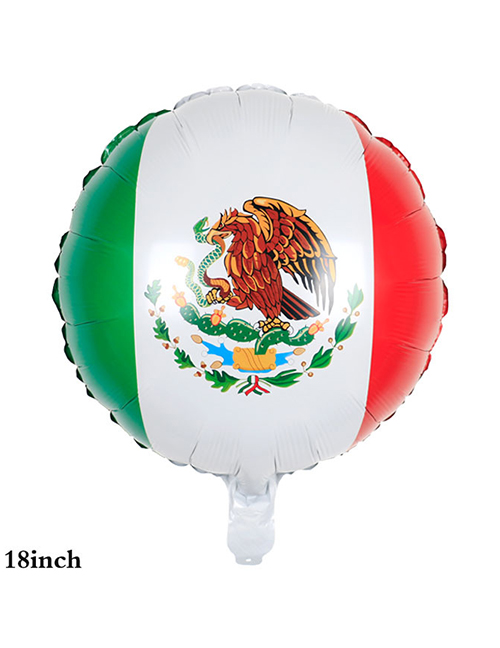 Fashion 18-inch Mexican Flag (5) Aluminum Foil Flag Print Balloon