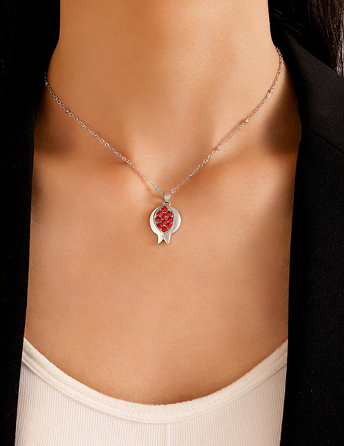 Fashion 4# Alloy Geometric Pomegranate Necklace