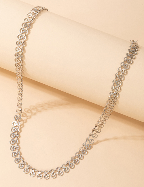 Fashion Silver Alloy Geometric Cutout Necklace