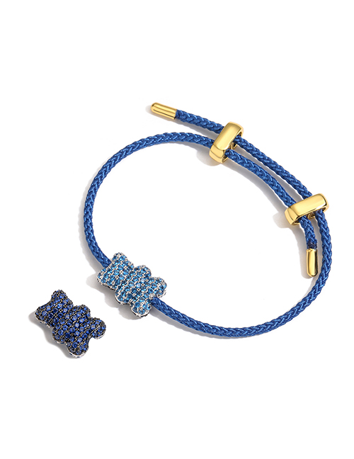 Fashion 1 Dark Blue Bracelet Two Tone Bear String Braided Bracelet