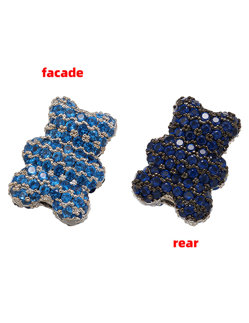 Fashion Crystal Blue Copper Diamond Bear Diy Ornament Accessories
