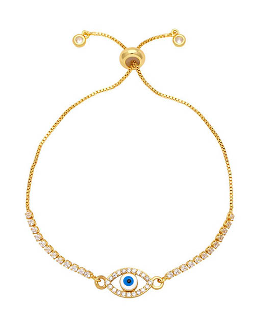 Fashion A Brass Set Zirconia Claw Chain Eye Pull Bracelet