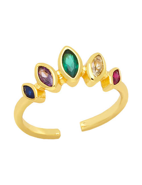 Fashion A Brass Marquise Zirconium Open Ring