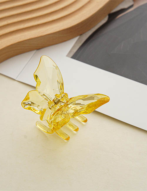 Fashion Transparent Butterfly Yellow Mermaid Crystal Butterfly Grip
