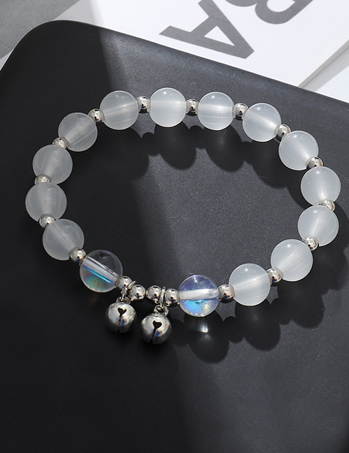 Fashion White Glass Colored Crystal Beaded Bell Bracelet