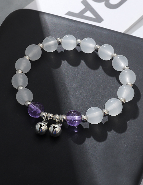 Fashion Purple Glass Colored Crystal Beaded Bell Bracelet