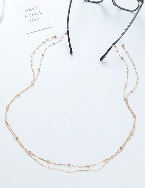 Fashion Gold Metal Pearl Geometric Chain Glasses Chain