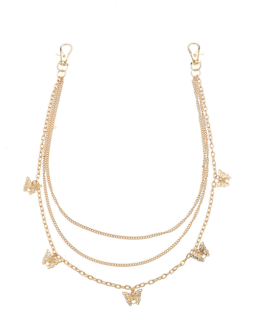 Fashion Gold Metal Cutout Butterfly Chain Waist Chain