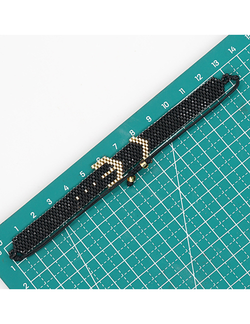 Fashion Black Beaded Beaded Belt Buckle Bracelet