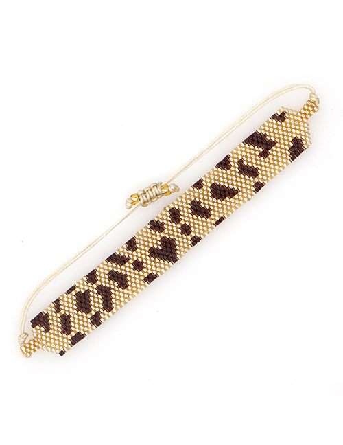 Fashion Leopard Print Rice Beaded Braided Leopard Bracelet