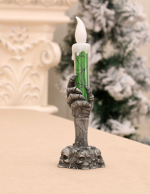 Fashion Green Halloween Glowing Candle (with Battery)