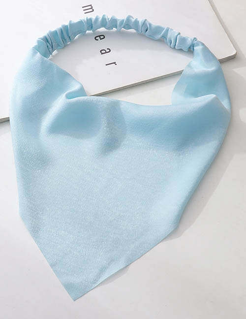 Fashion Blue Fabric Print Triangular Pleated Turban