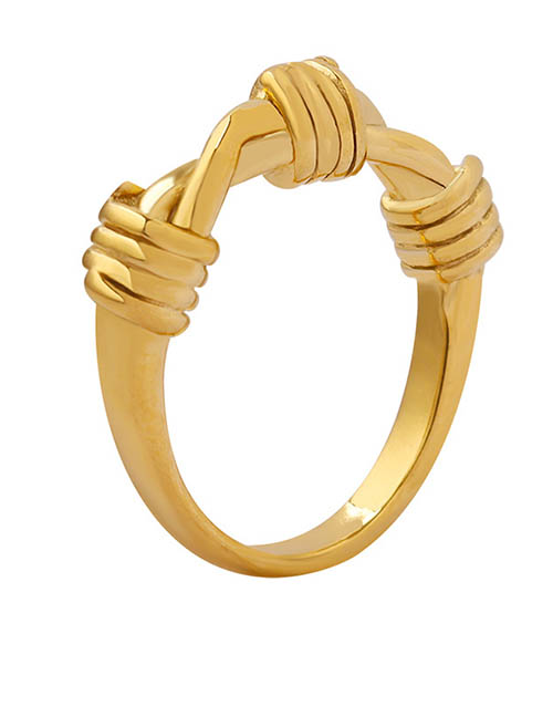 Fashion Gold Titanium Steel Gold Plated Twist Ring