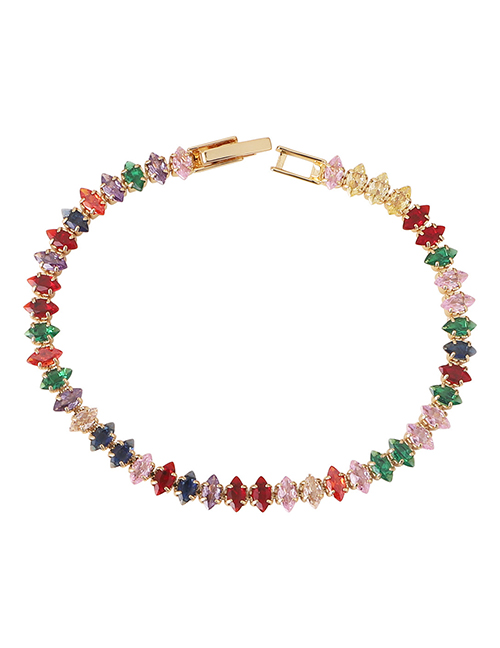 Fashion Color Brass Zirconium Geometric Snap Bracelet