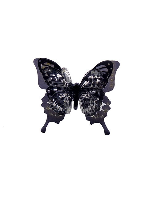 Fashion Black Transparent Pattern Butterfly Ring