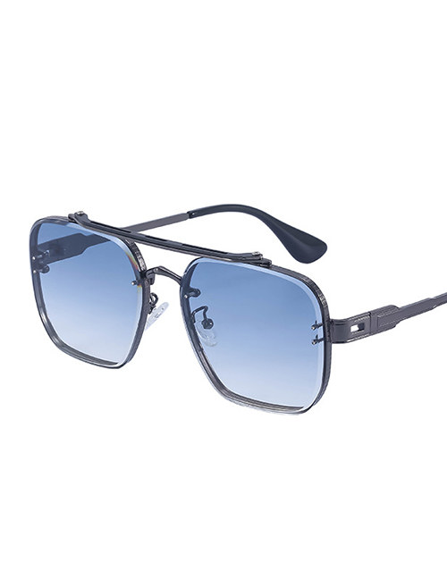 Fashion Blue Pc Square Large Frame Sunglasses
