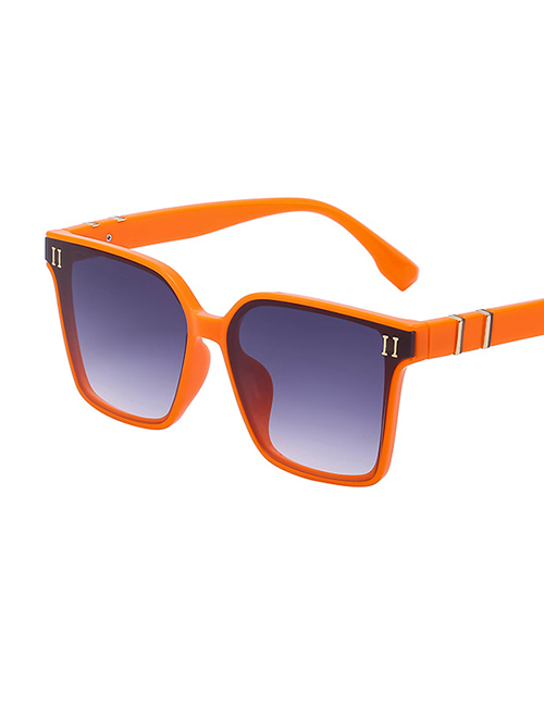 Fashion Emma Orange Gradient Pc Square Large Frame Sunglasses