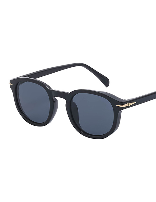 Fashion Bright Black All Grey Pc Square Large Frame Sunglasses