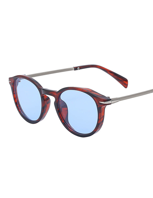 Fashion Red Striped Flower Pc Square Large Frame Sunglasses