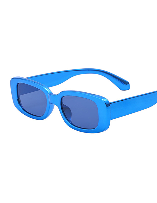Fashion Electroplating Sapphire Blue/dynamic Blue Pc Round Large Frame Sunglasses