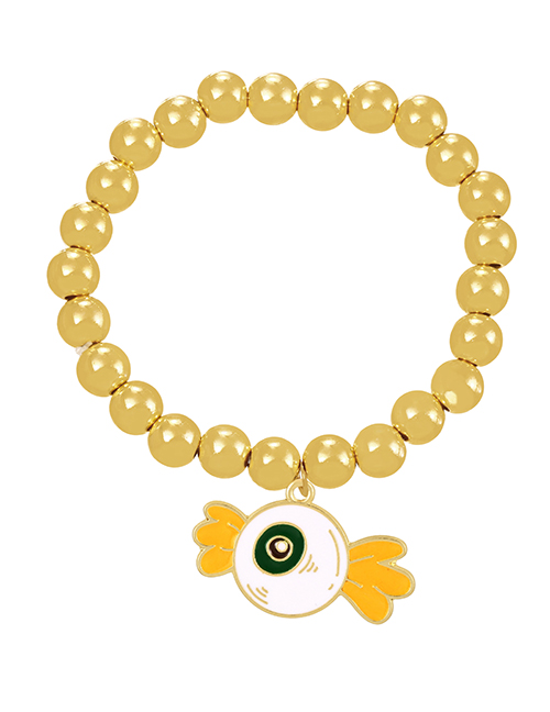 Fashion Gold-4 Alloy Drop Oil Halloween Eye Candy Beaded Resin Bracelet