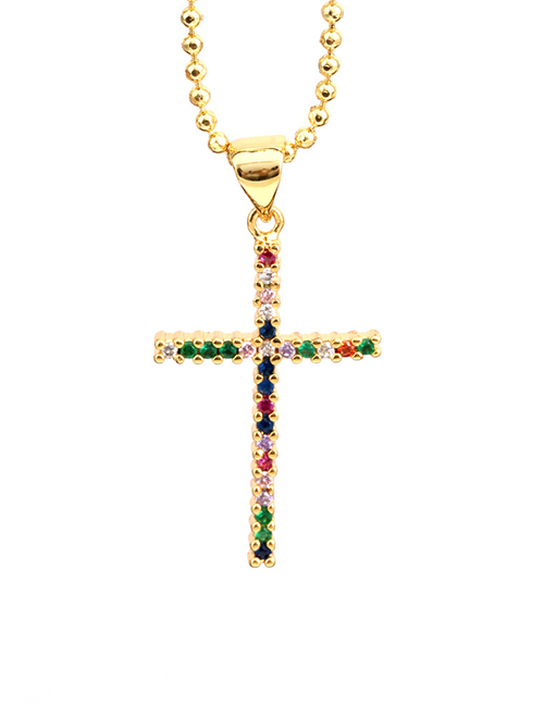 Fashion D Bronze Zirconium Cross Necklace