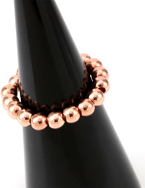 Fashion Rose Gold Gold Plated Copper Beaded Ring