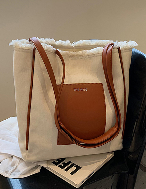 Fashion Brown Canvas Large Capacity Shoulder Bag