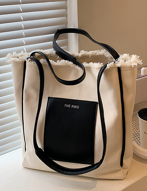 Fashion Black Canvas Large Capacity Shoulder Bag