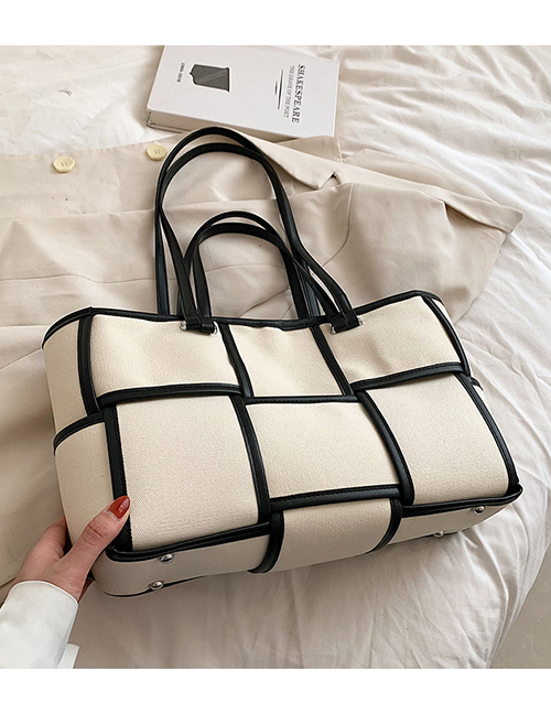 Fashion Black Pu Checkered Large Capacity Shoulder Bag