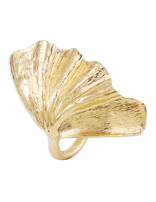 Fashion Gold Alloy Geometric Maple Leaf Ring