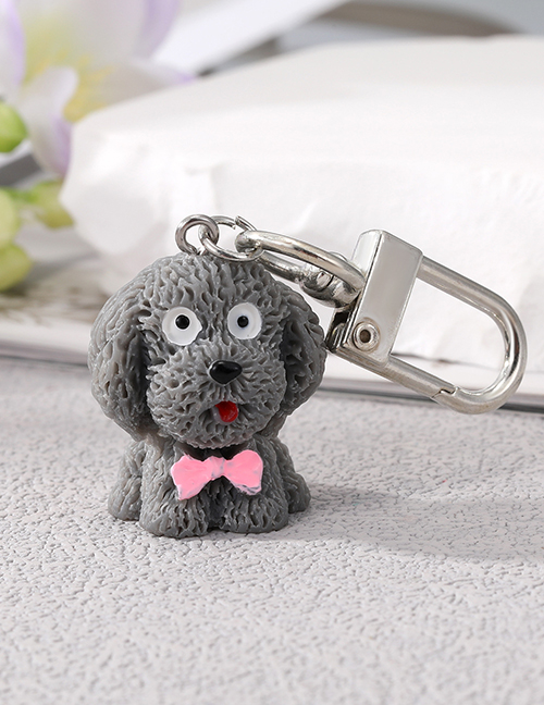 Fashion Grey Puppy Keychain Cartoon Resin Puppy Keychain