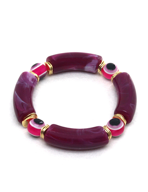 Fashion 3# Purple Three-piece Rose Red Eye Bracelet Resin Elbow Eye Beaded Bracelet