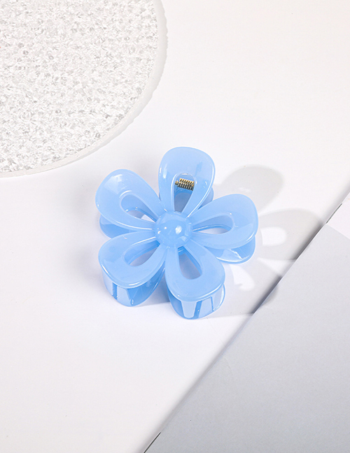 Fashion Jelly Sky Blue Plastic Hollow Flower Gripper