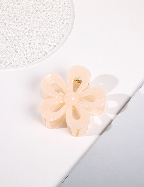 Fashion Jelly Beige Plastic Hollow Flower Gripper
