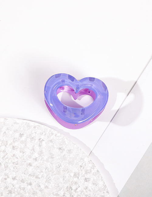Fashion Purple Plastic Heart Colorblock Gripper