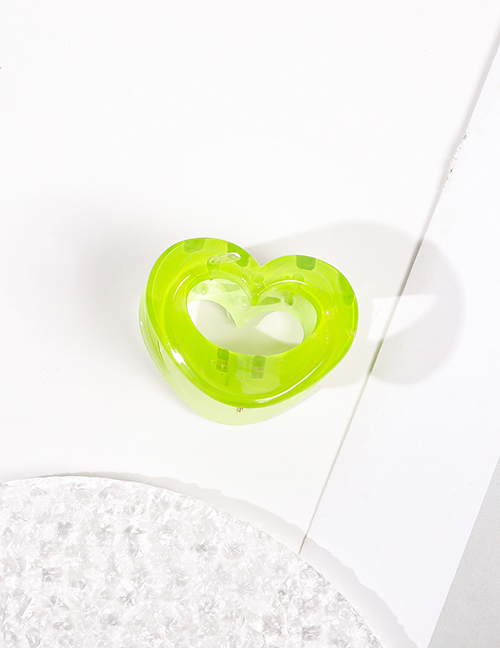 Fashion Green Plastic Heart Colorblock Gripper