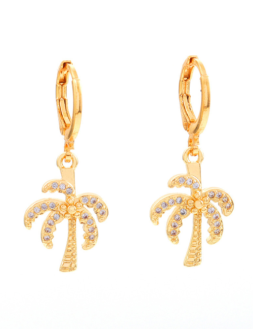 Fashion Coconut Tree Copper Gold Plated Coconut Earrings