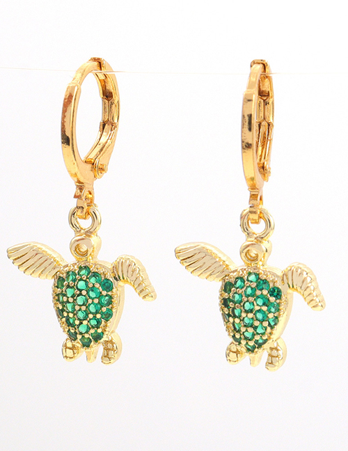 Fashion Turtle Copper Gold Plated Zirconium Tortoise Earrings