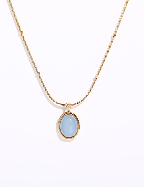 Fashion Necklace Titanium Gold Plated Oval Necklace
