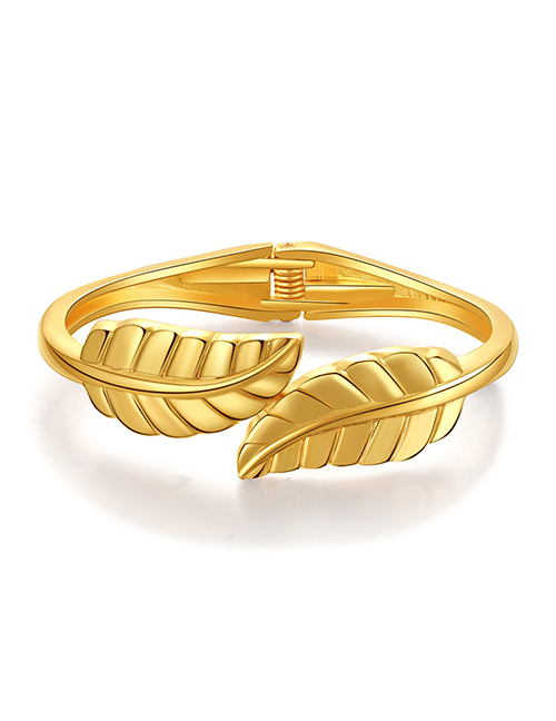 Fashion Gold Alloy Geometric Leaf Bracelet