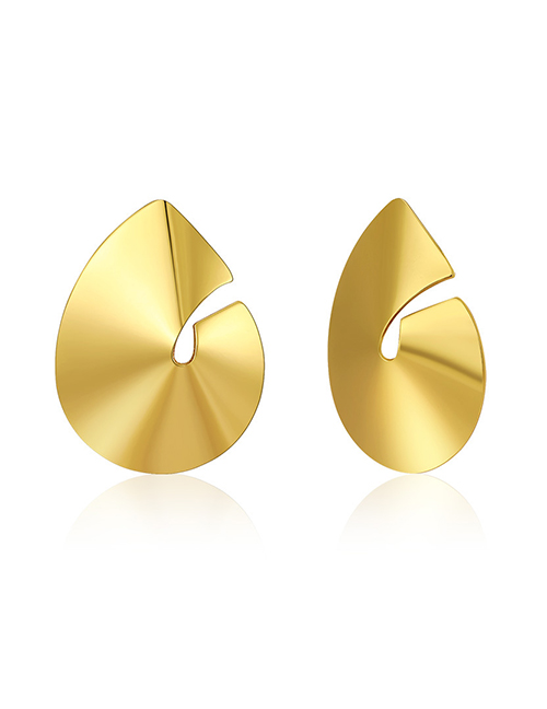 Fashion Gold Metal Irregular Shiny Stud Earrings