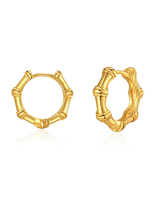 Fashion Gold Metal Bamboo Earrings